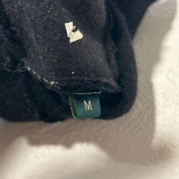 Lauren Ralph Lauren Black White Houndstooth Patchwork Wool Blend Gloves Size M - Picture 4 of 6